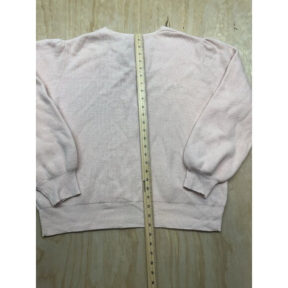 Vintage Yarnworks Women’s Cardigan Sweater Pink Lambswool Angora Blend Ribbed XL - Picture 7 of 8